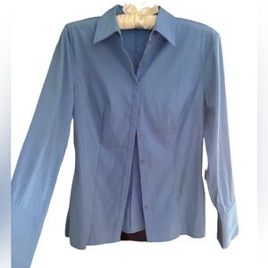 🚨 New Express Blue Button Down Shirt Blouse Size (1/2) XXS